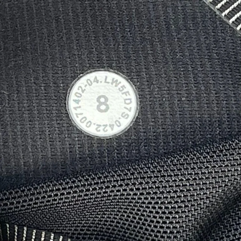 Lululemon Base Pace High Rise Tight Legging Two Toned Ribbed Black Womens 8